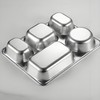 2 Pack Stainless Steel Snack Containers with Lids, Rectangular Divided