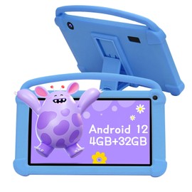 YQSAVIOR Kids Tablets, Android 12 Tablet for Kids, 4GB RAM 32GB ROM Toddler Tablet 7 inch IPS Screen, Parental Control, 2+5MP Dual Camera, Shockproof Case for Educational, Games