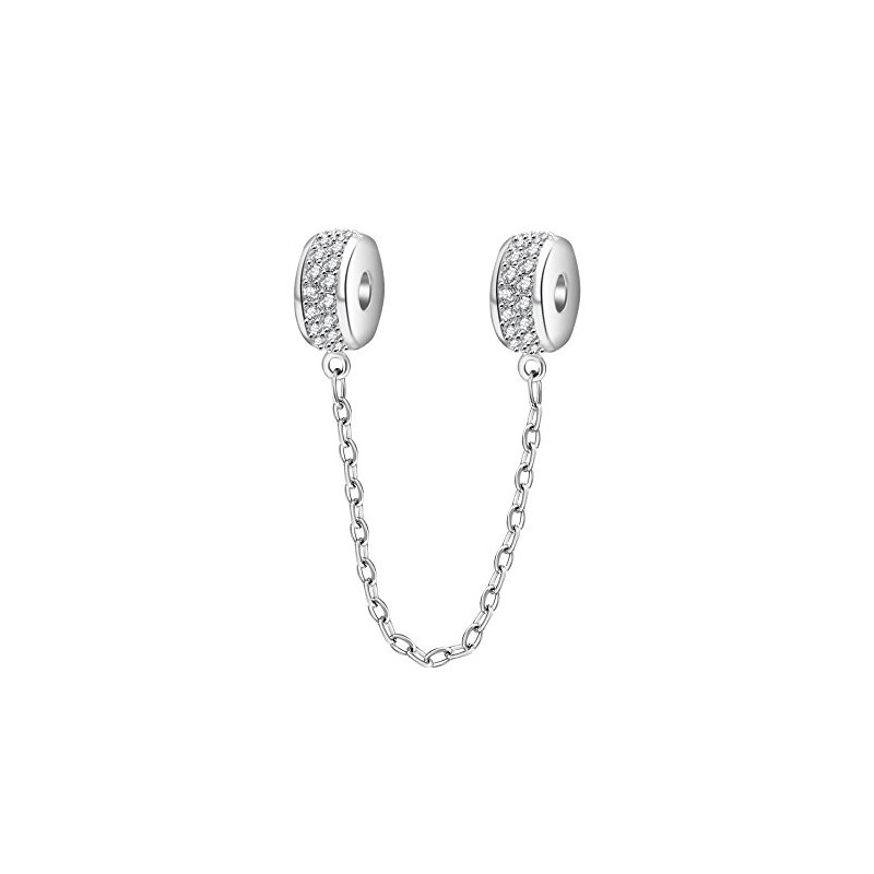 Clips cadena de seguridad Charms 925 broche de plata de