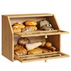 BMOSU Farmhouse Bread Box for Kitchen Countertop Bread box Double