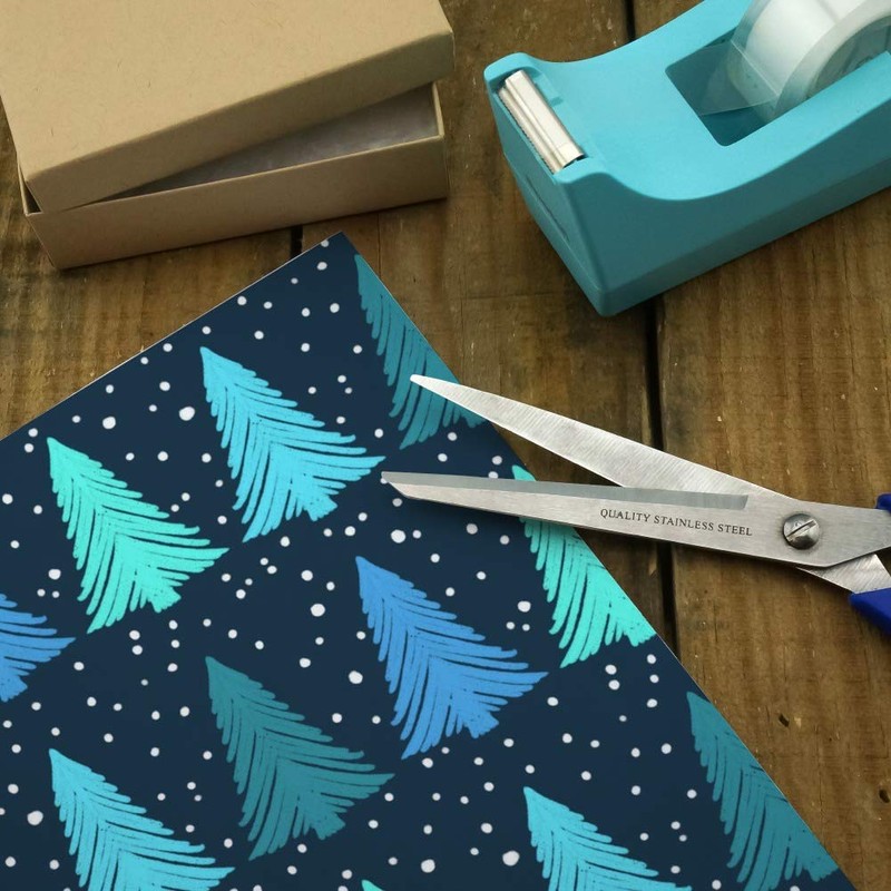 GRAPHICS & MORE Snowy Christmas Trees Pattern Gift Wrap Wrapping