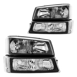 Torchbeam Headlight for 2003-2006 Silverado 1500/2500 HD/3500, Headlamp Compatible with 05-06 Avalanche 1500/2500, Front Headlight 2007 Silverado 1500/3500 Classic Black Housing Clear Reflector