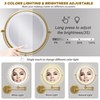 Wall Mounted Lighted Makeup Mirror, 10X Magnifying, Brushed Antique Brass