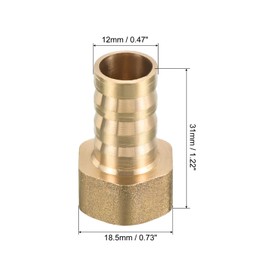 PATIKIL Hose Barbed Fitting Straight 12 mm Spike G3/8 Female Thread Brass Mini Pipe Connection Yellow Pack of 3