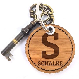 Mr. & Mrs. Panda Rundwelle Keyring Schalke - Gift, Saying, Bag Pendant, Lucky Charm, Lanyard, neutral
