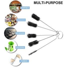 5 PCS Black Nylon Cleaning Bottle Brush Pipe Cleaning Brushes Tube Brushes Tube Bottle Straw Washing Cleaner Bristle Kit Tool，Household Supplies，Cleaning Tools Household Cleaning Brushes