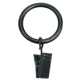 Spring Window Fashions 220-7221-39 Metal Ring and Clip, Black, 7-Pack