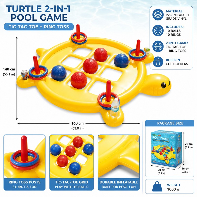 2-in-1 Inflatable Pool Game Set for Kids & Adults –