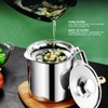Stainless Steel Oil Filter Pot with Handle Kitchen Grease Container