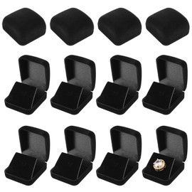 12 Pcs Black Velvet Challenge Coin Presentation Display Box Velvet Gift Box Single Lapel Badge Display Holders with Stereo Display Cardboard for Christmas Wedding Engagement Birthday Anniversary