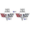Classic Headquarters Chevy 283 V-Flag Fender Emblem Set (Sold As