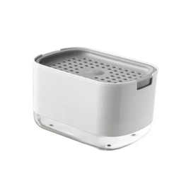 Dish Soap Dispenser and Sponge Holder for Kitchen Sink (Black)