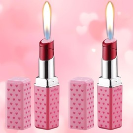 WMYQL 2 Pack Pink Jet Torch Lighter,Refillable and Adjustable Lighters,Jet Flame Windproof Butane Torch Lighter,Cool,Birthday, Outdoor,BBQ,Candles (No Methane Gas)