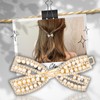 K-Bom Pearl Hair Clip, Ribbon, (M) 2.4 x 1.0 inches