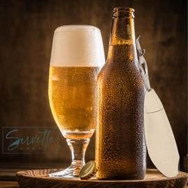 Stainless Steel Can and Bottle Opener with Wheat Straw Handle