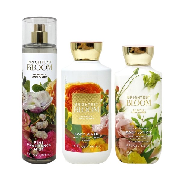 Bath and Body Work Brightest Bloom Trio Gift Set Bundle