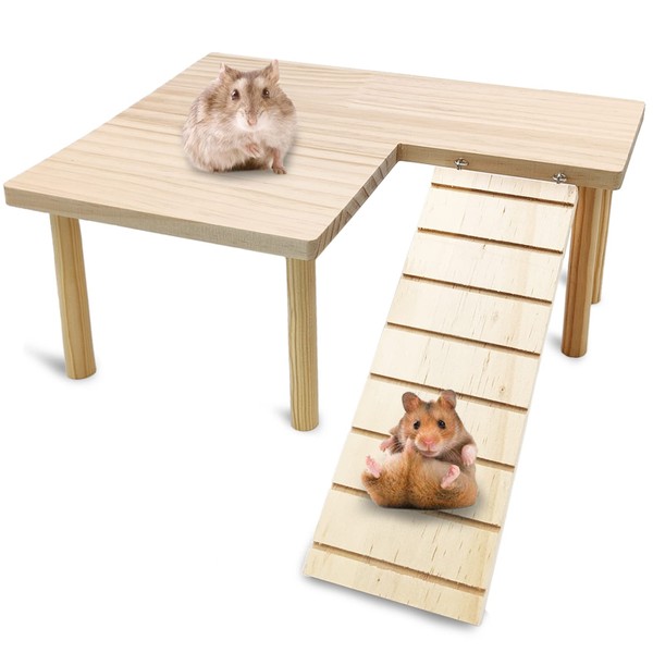 BNOSDM Wooden Hamster Platform with Legs Small Animal Standing Platform