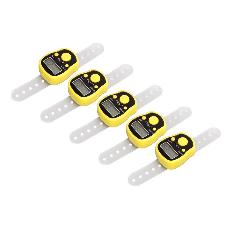 5PCS Finger Counter Adjustable Reset Button 5 Digit Number Hand