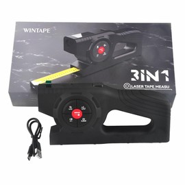 WIN TAPE 3-in-1 Digital Tape Measure, 164Ft Laser Measurement Tool, USB Rechargeable Tape Measure with Display, Laser Measurement Tool with in/m Unit Switch