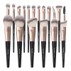 18 Piezas Brochas Set De Brochas Maquillaje Profesional Color Negro