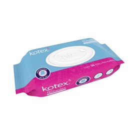 Kotex Toallitas Húmedas para Higiéne Íntima, 1 paquete con 56 piezas, con Control de Olores y PH