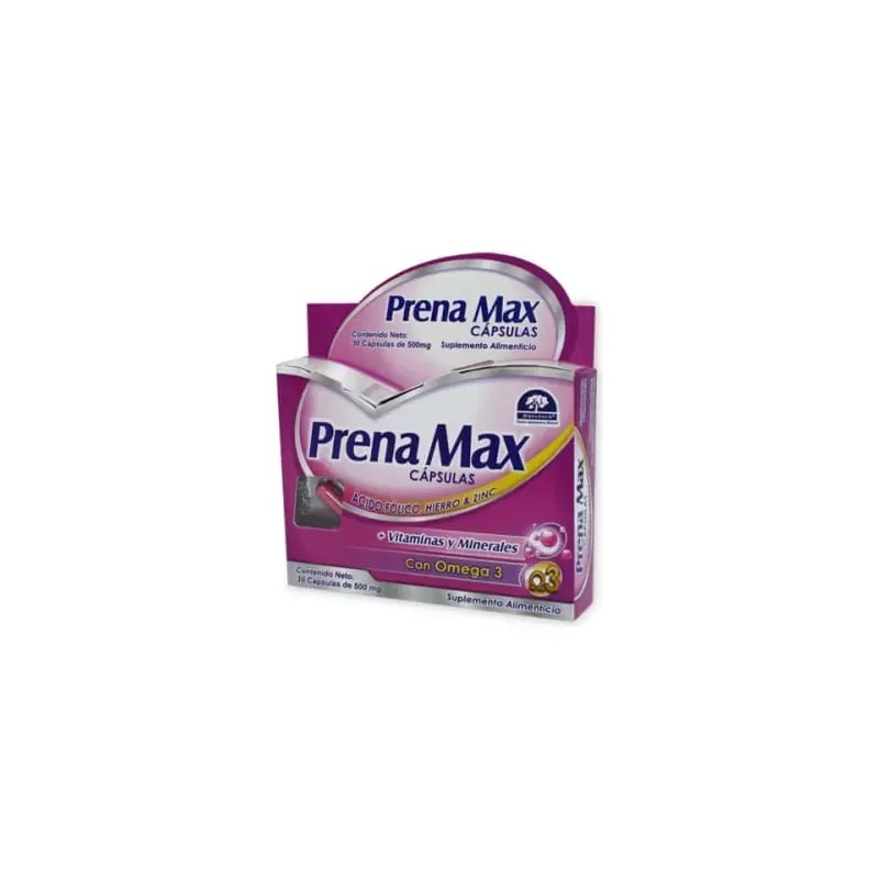 Prena Max Cápsulas C/30 / Ácido Fólico, Hierro, Omega &