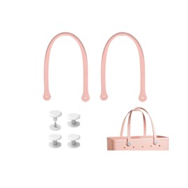 Lopqix Replacement Straps for S/M Beach Bag, Replacement Handles with 4 Snaps for EVA Rubber Beach Bag, EVA Bag Strap Replacement, Small Rubber Beach Bag Repair Kit (Bubble Pink)