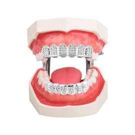 Exceart Hip Hop Teeth Grills Diamond Grill Punk Mens Dental Grills Teeth Fangs for Teeth Mouth