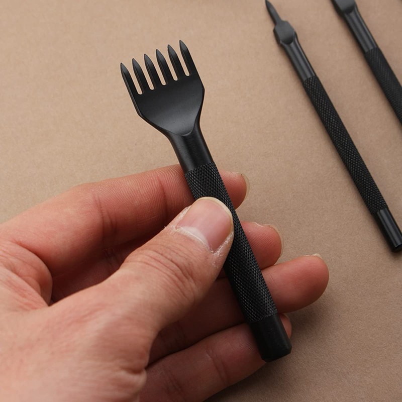 Leather Craft Tool 1/2/4/6 Prong DIY Lacing Stitching Punches Hole,