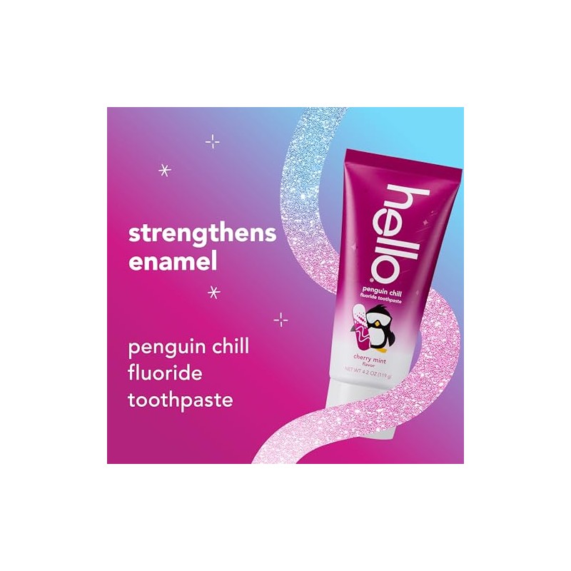 Hello Penguin Chill Kids Toothpaste with Fluoride, Kids Mint Toothpaste