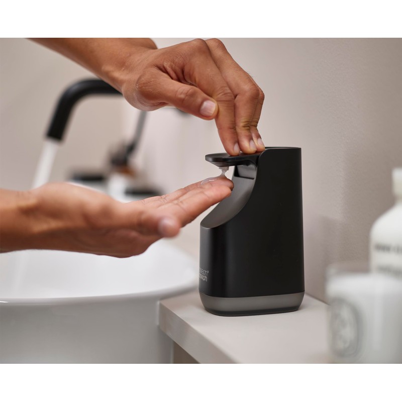 Joseph Joseph Bathroom Slim, Compact Soap Dispenser, Easy-Push Pump Head,