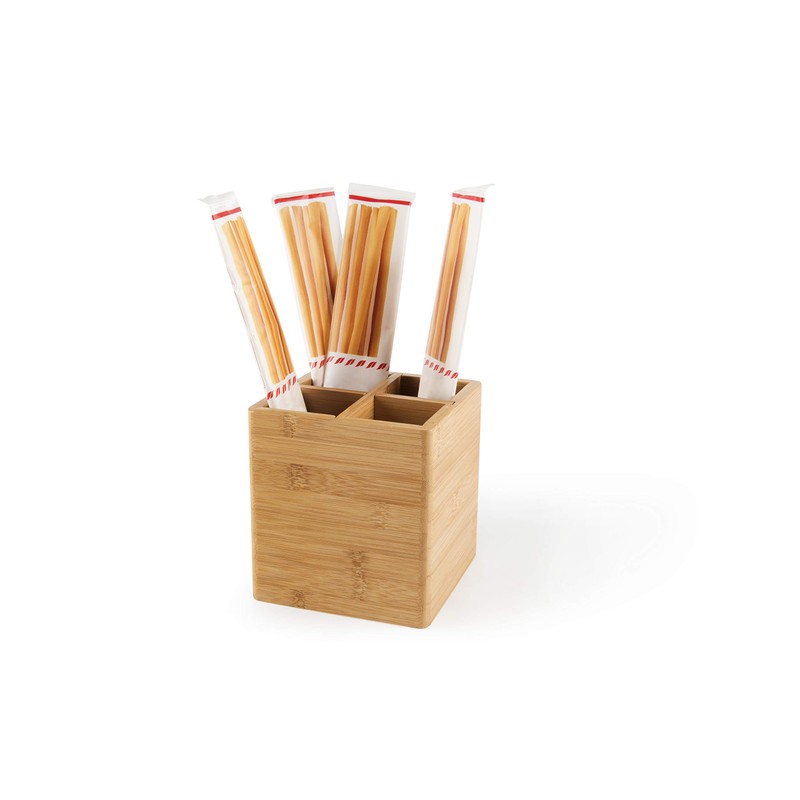 Excelsa Eco Living Bamboo Cutlery Basket/Utensil Holder, Natural Wood, Brown,