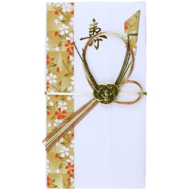 Iyo Yuuna Center V094-16 Congratulatory Bag, Gold Seal, Wedding Gift, Gold, 7.3 x 3.9 inches (18.5 x 10 cm)