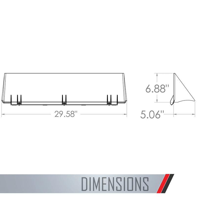 TayMac DG28 Air Deflector, 29.5-Inch, Clear