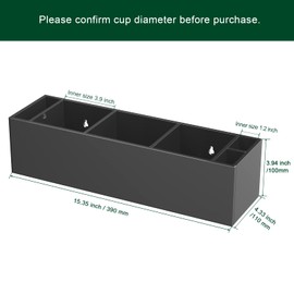 BOSSCASA Triple Cup Holder with Marker Slot, Party Cup Dispenser Acrylic Cup Organizer Mark Your Cup and Drink Up Caddy Modern Bar Counter Decor, Black