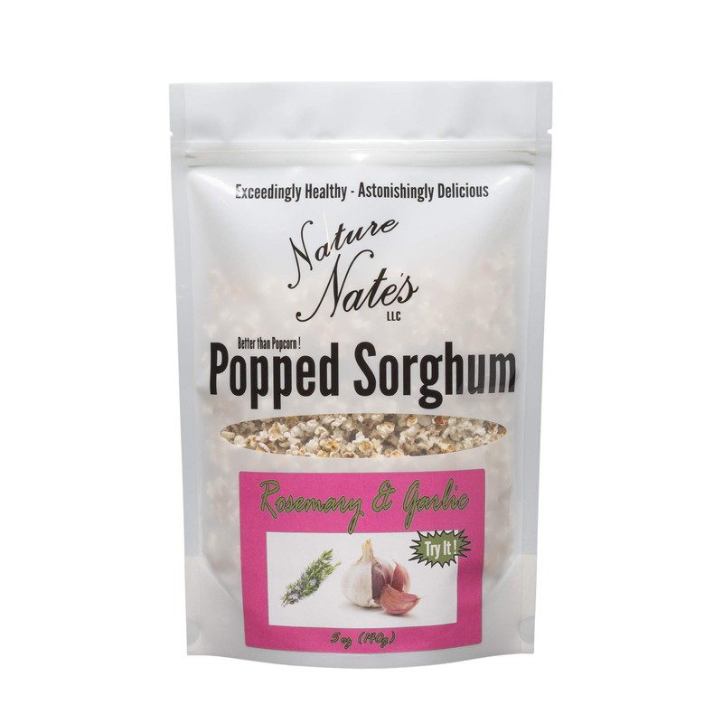 Nature Nate’s Popped Sorghum, Rosemary & Garlic - Sorghum, Keto