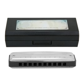 Blues Harmonica 10‑Hole Mouthorgan B Key Portable Beginner Gift High Gloss Waterproof(Black )