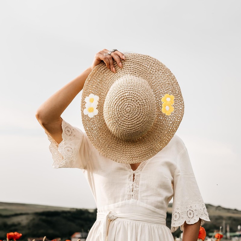 SHINEOFI 8Pcs Appliques Crochet Sewing Patches Yellow Sew on Crochet