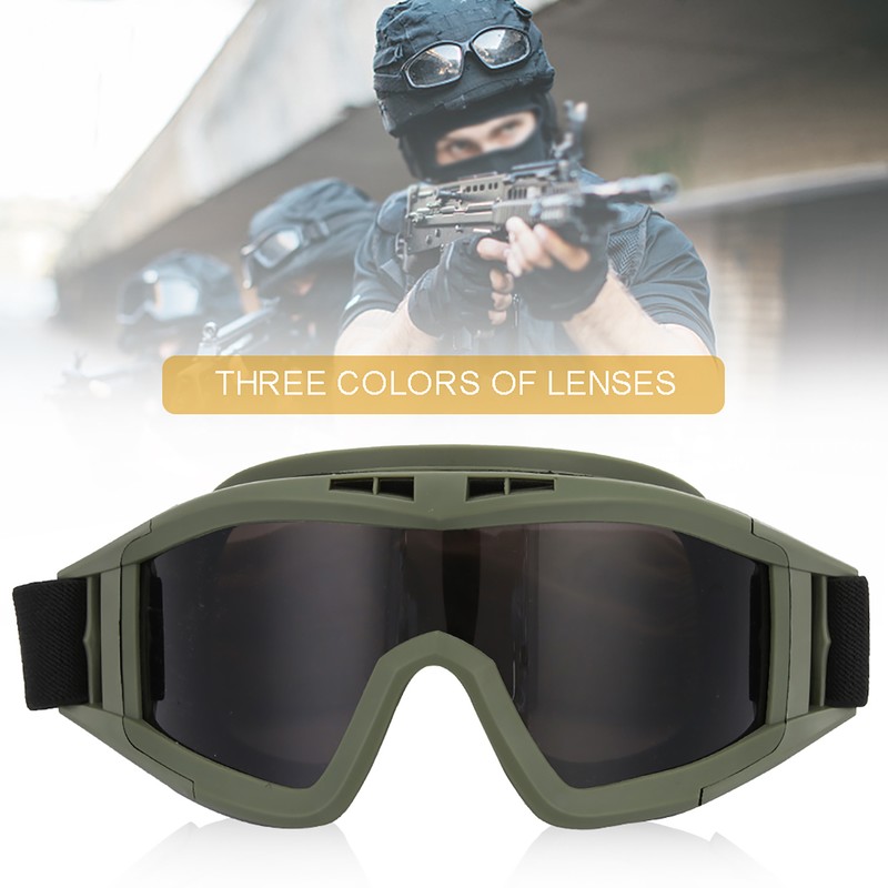 Goggles Paintball Ski AntiDust AntiFog Eye Protection Glasses(army Green)
