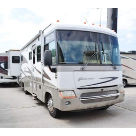 HEADLIGHTSDEPOT Left and Right Black Housing Headlight Compatible with 2003-2005 Winnebago Suncruiser Motorhome RV