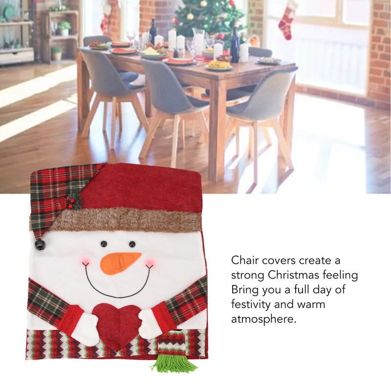 Xmas Dinner Chair Back Covers Easy To Install Soft Anti
