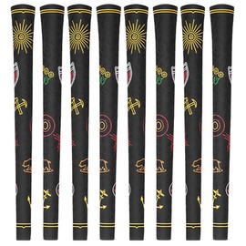 Golf Grips, Wood Iron, Grip Replacement, Non-Slip, No Backline, All Weather Performance, Rubber Material, Singelila, Multicolored, Set of 8 (Black, 8)