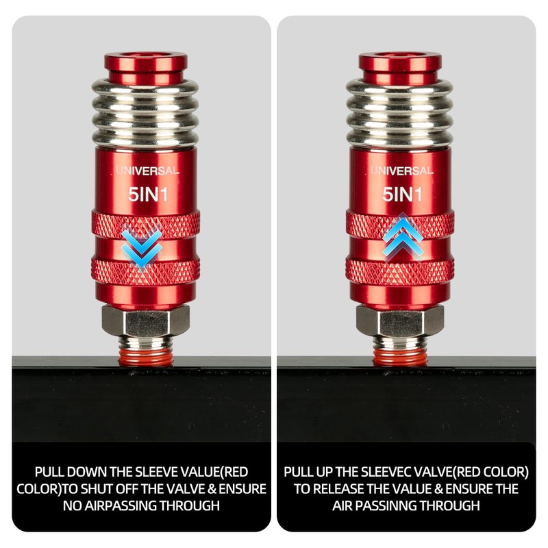 5 In 1 Universal Quick Industrial Connect Coupler Air Hose