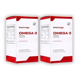 SMART MEGA Paquete de 2 piezas OMEGA 3 Suplemento alimenticio 60 cápsulas c/u