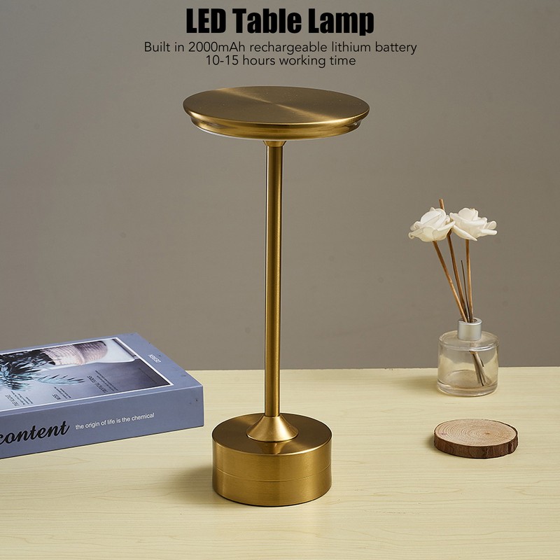 Cordless Table Lamp Rechargeable 2000mAh 3 Levels Brightness Portable USB