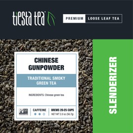Tiesta Tea - Chinese Gunpowder, Traditional Smoky Green Tea, Loose Leaf, Up to 25 Cups, Make Hot or Iced, Medium Caffeine, 2 Ounce Resealable Pouch