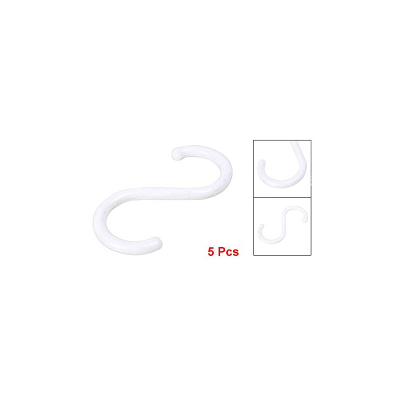 uxcell Plastic S Shape Hooks Hangers Clasp for Home Organization