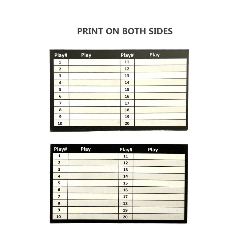 Playbook Wristband Inserts Play Cards Sheets (Adult Size)