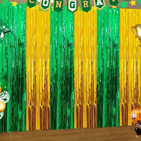 St. Patrick's Day Foil Fringe, Graduation Party Decorations Green Gold
