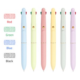 Ddaowanx Multicolor Pens, 4-in-1 Colored Ballpoint Pen 0.5mm Fine Point Smooth Writing,Nurse Accessories for Work,Gifts for Teen Girls,6-Count(Macaroon)